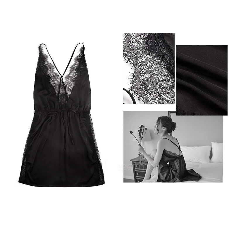 Женская ночная рубашка женская кружевное атласное платье женское белье JF013