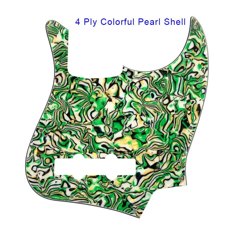 colorful pearl shell Pleroo гитара деталей pickguards Стандартный 10 отверстий 4 строки костюм для fender Jazz Bass Стиль JB накладку к царапинам плиты - Цвет: colorful pearl shell
