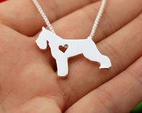 schnauzer dog necklace pet lovers pendant jewelry golden colors plated fast delivery
