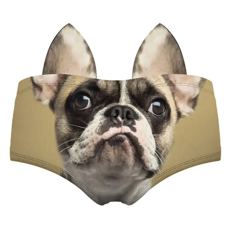 pic10 Новое поступление, модное сексуальное нижнее белье с 3D принтом, Kawaii, трусики с кошачьими ушками, с быком, собакой, гепардом, лисой, дикими животными, женские трусы - Цвет: pic10