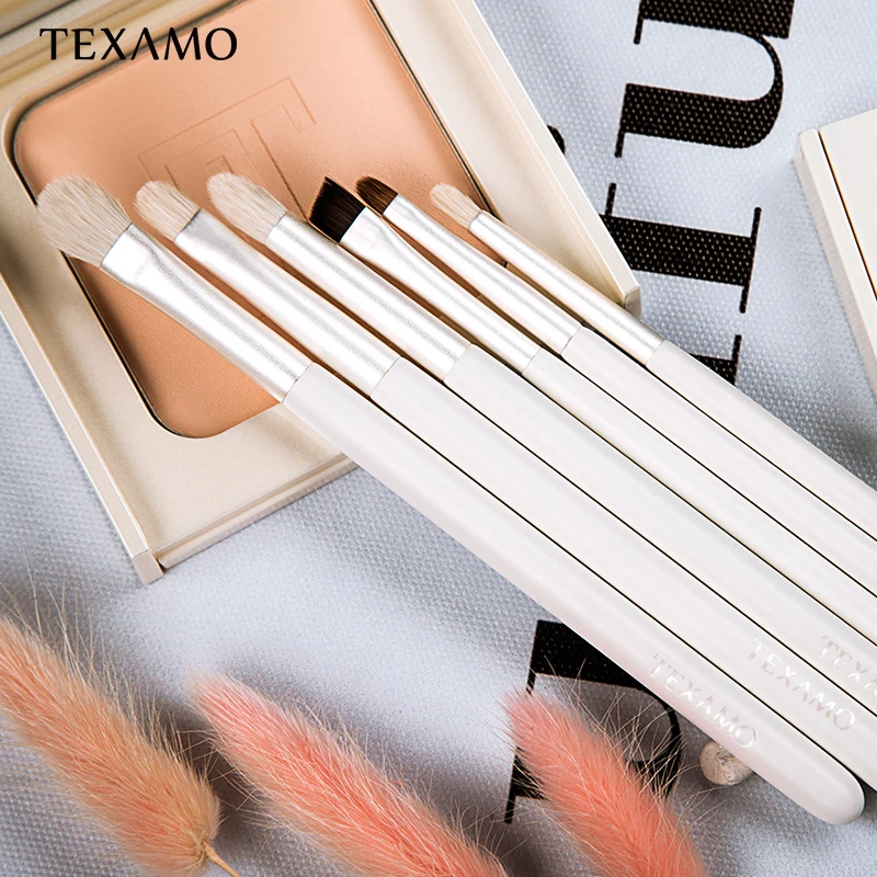 Texamo 6 шт. макияж для глаз набор начинающих кисти инструментов Тени век подводка