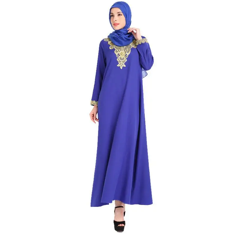 2018 мусульманский взрослый Дубай модный льняной халат abaya новый лунный месяц