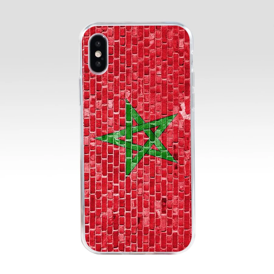 47H Morocco Flag Soft Silicone Tpu Cover phone Case for iphone 5 5s se X XR XS Max case | Мобильные телефоны и аксессуары