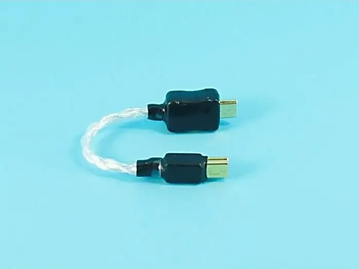10 см мини USB к микро аудиофил HiFi чистый серебряный кабель OTG аудио кабель|silver cable|usb