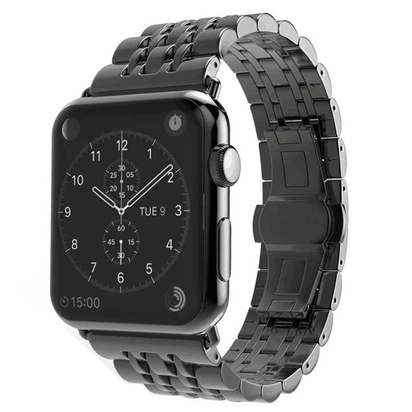 Ремешок из нержавеющей стали для Apple Watch band Series 4 44 мм 40 звеньевой браслет iWatch 3 2 1 38