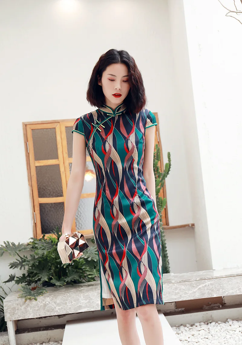Ретро Цветочный модный дизайн бутик qipao Винтаж cheongsams