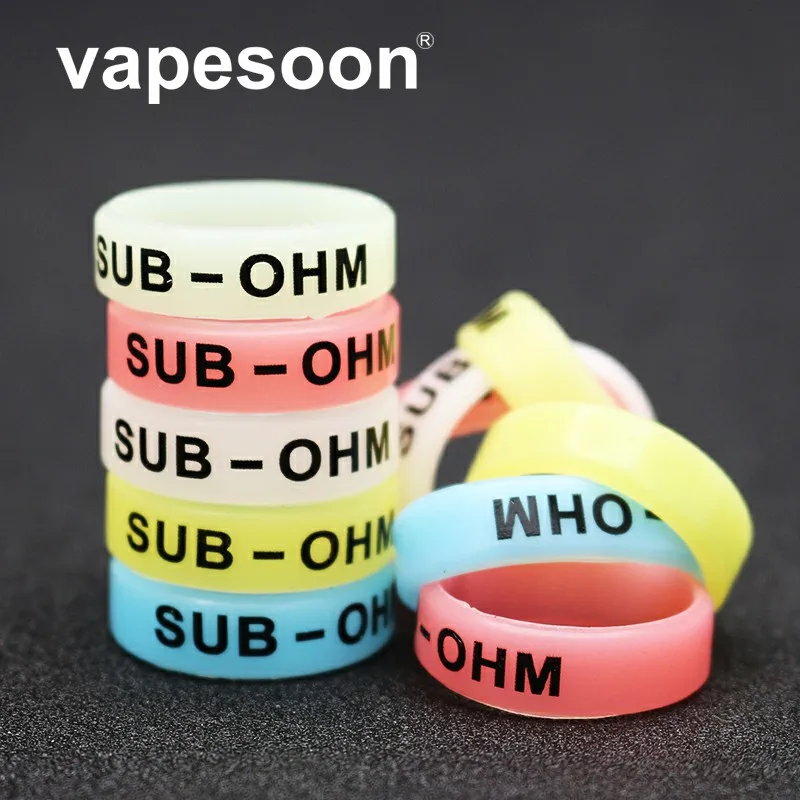 

20pcs Luminous Silicone Rings Anti-Slip Bands 24x7x1.5mm Vape Band Decorate Rings For Mods RBA RDA Atomizers