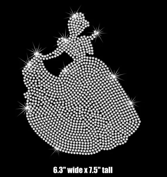 2 шт./лот Золушка Стразы термоклейкая аппликация для рубашки пальто|iron on rhinestone|iron