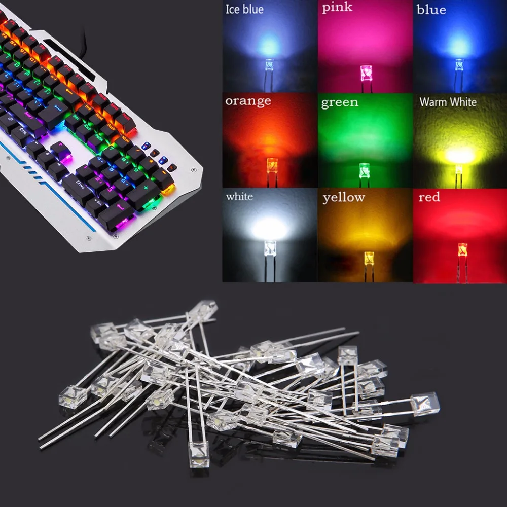 Открытый Смарт DIY 30 шт 3 мм круглый низкий нагрев Радуга LED для вишни гатерон Kailh MX