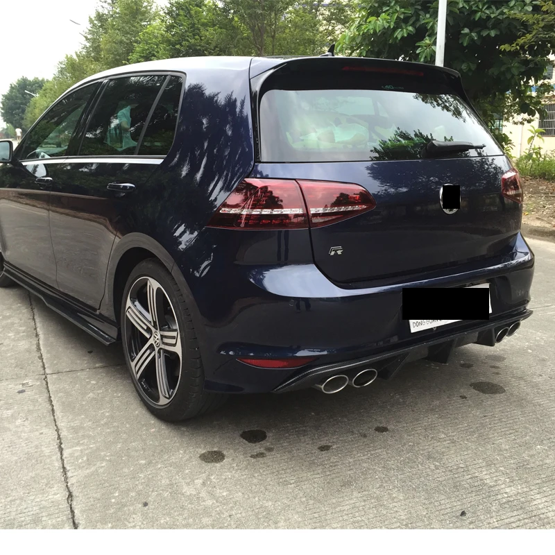 Вытяжной диффузор заднего бампера из углеродного волокна, спойлер для Volkswagen VW GOLF 7 R LINE Hatchback, только 14-17, не стандартный