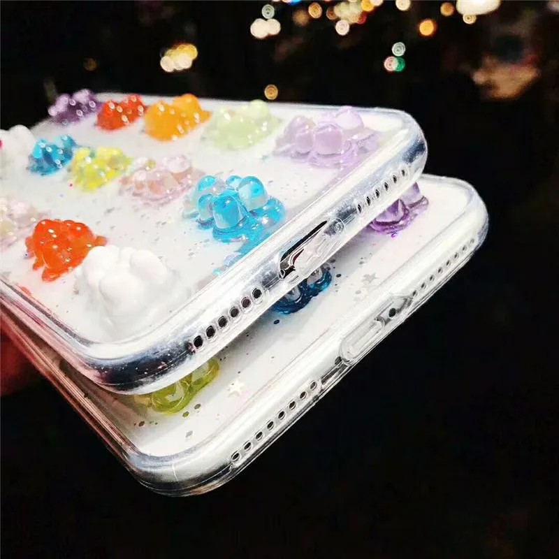 DISCASE Модный милый 3D стерео медведь чехол для телефона iphone X 8 7 6 6s plus Простой ТПУ