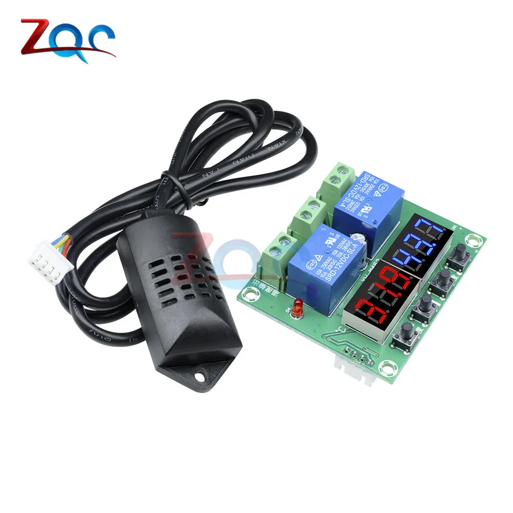 LED Green SHT20 DC 12 В AC 110 В 220 В LED/LCD цифровой регулятор температуры и влажности Измеритель термостат гигрометр термометр гигрометр Отопление - Цвет: LED Green SHT20
