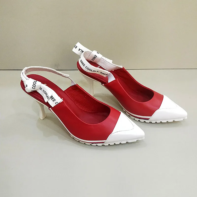 Heel 8cm Г., женские босоножки с закрытым носком женская обувь для учащихся на высоком каблуке с ремешком на щиколотке пикантные туфли с острым носком г., летняя обувь для девочек - Цвет: Heel 8cm