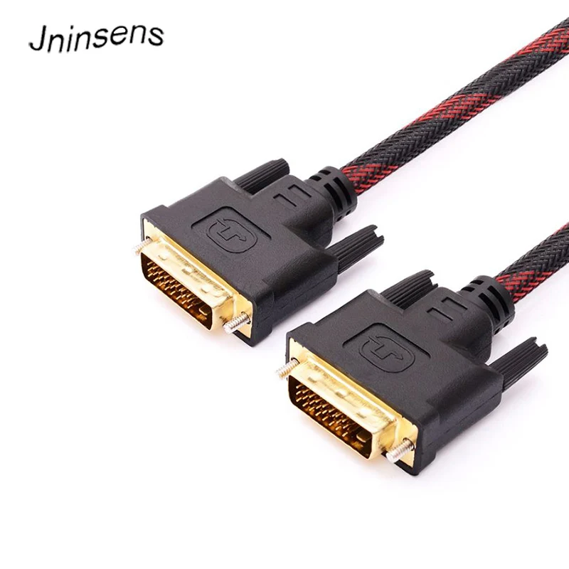 Высокое качество 1 5 м 3 нейлоновый плетеный кабель DVI к позолоченный D 24 + Штекерный