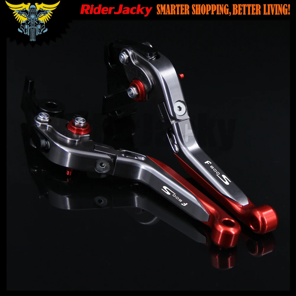 С логотипом красный и титановый CNC Регулируемые рычаги тормозной муфты мотоцикла