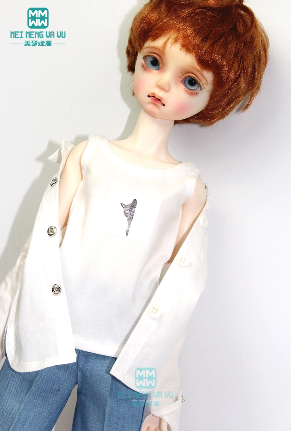 BJD dolls clothes for 43cm 1/4 MSD BJD accessories fashion Green plaid shirt, vest, shorts