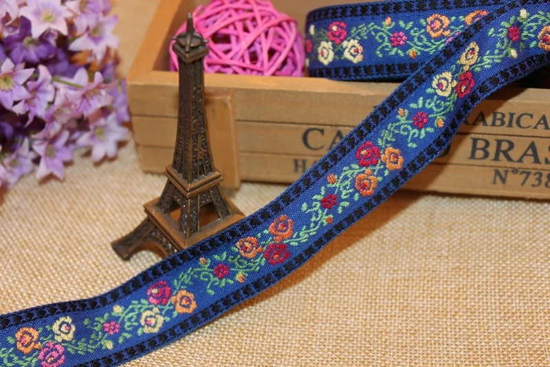 

Цветок из тканого жаккардового хлопка, 2,5 см, 10 ярдов/партия
