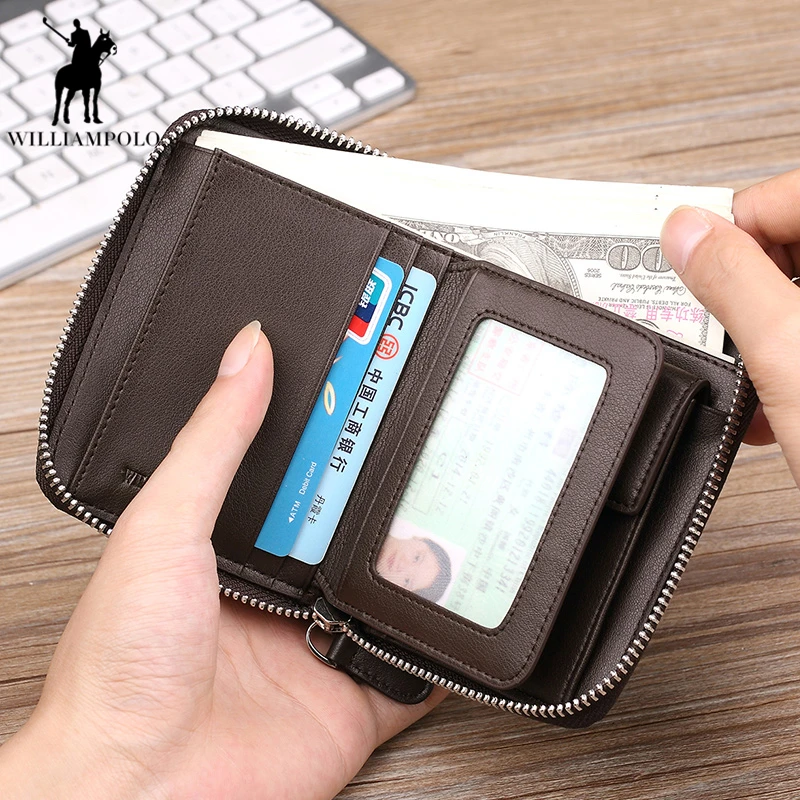 Hot Sale Men Wallet Short Purse Luxury Male Genuine Leather Zipper PL283 | Багаж и сумки