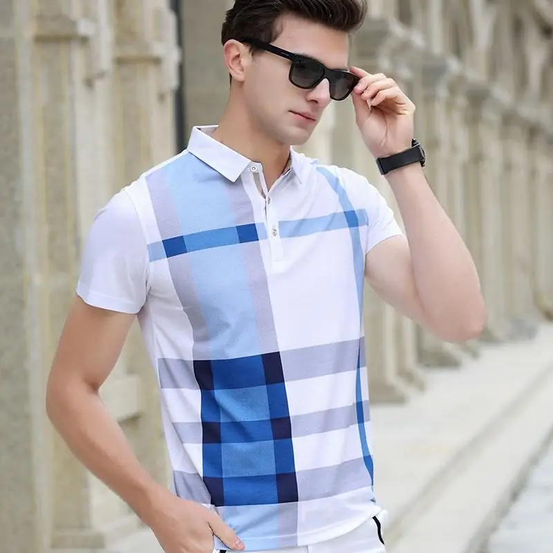 Men Polo Shirt Slim Fit Short Sleeve Clothing Brand Business &amp Casual Summer Mens Shirts MST001 | Мужская одежда
