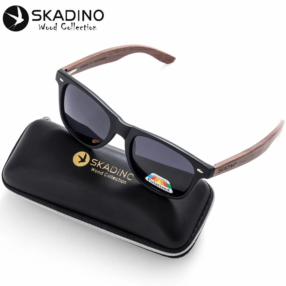 SKADINO UV400 поляризационные солнцезащитные очки из грецкого дерева Модные для