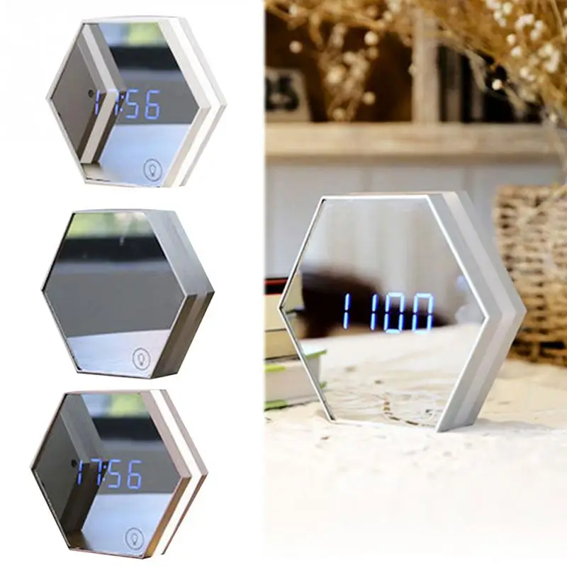 Новинка 2019 многофункциональное зеркало цифровой будильник LED Защита глаз Ночной