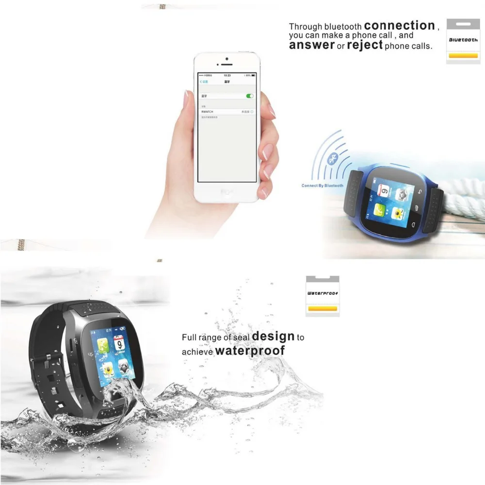 Bluetooth Smart часы M26 Роскошные наручные для iPhone Samsung Xiaomi Huawei Android и iOS смартфон