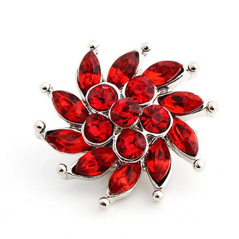 Новые ювелирные изделия цветы со стразами 18 мм кнопки для кожи металлические