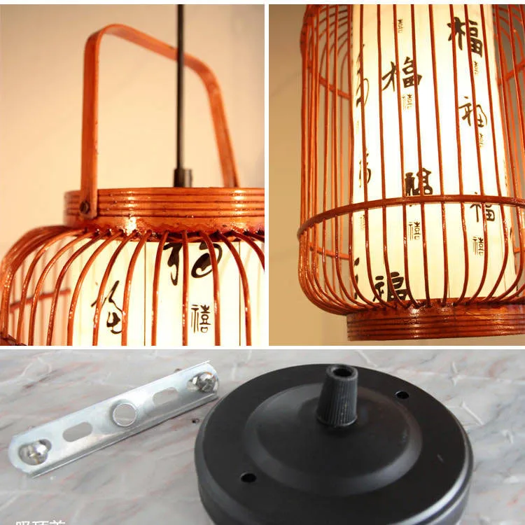 Подвесная лампа для ресторана бамбуковая корзина ручной работы светильник