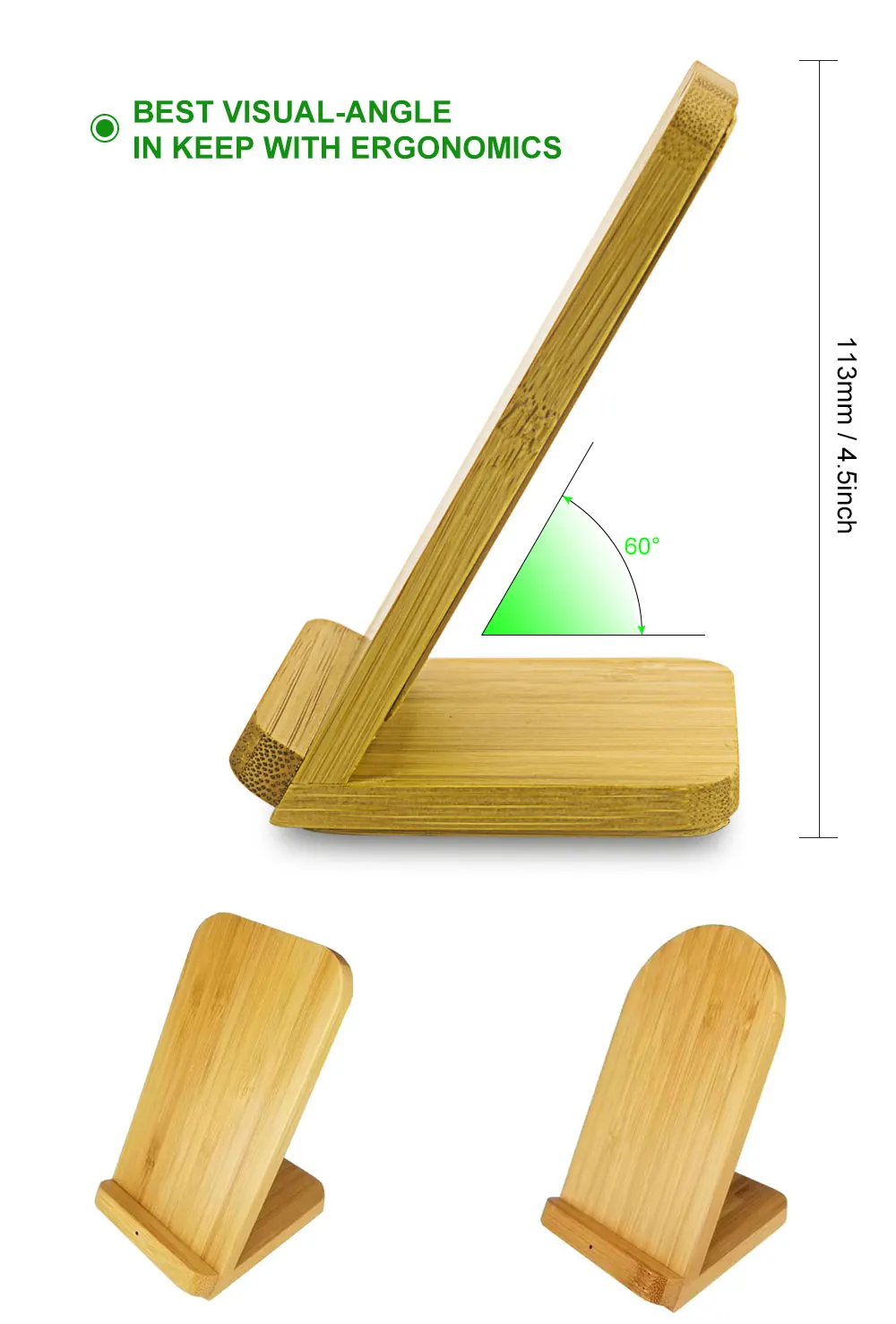 NYFundas bamboo беспроводной держатель телефона Подставка зарядное устройство станция для samsung galaxy s10 s9 s8 plus s10e s10+ s7 s6 edge+ note 9 док-станция