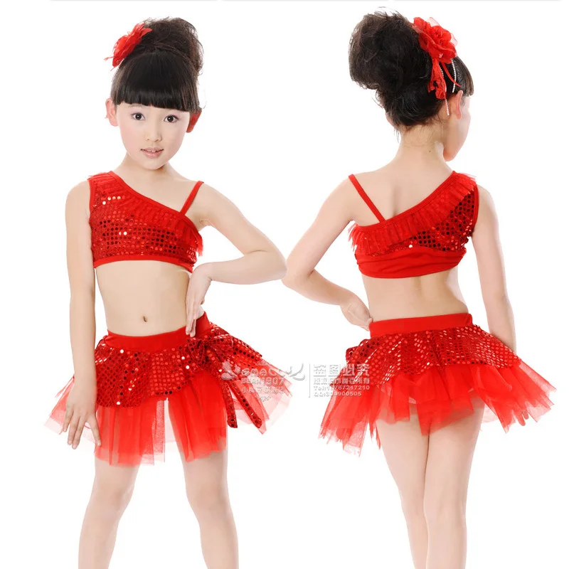 Детская Юбка для латинских танцев раздельная юбка костюм сцены с блестками