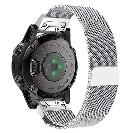 Silver Quick Fit Нержавеющая сталь Смотреть Band 20/22/26 мм для Garmin Fenix 3/3HR/5/5S/5S Плюс/5X/5X плюс Миланского ремешок для часов Ремешок - Цвет ремешка: Silver