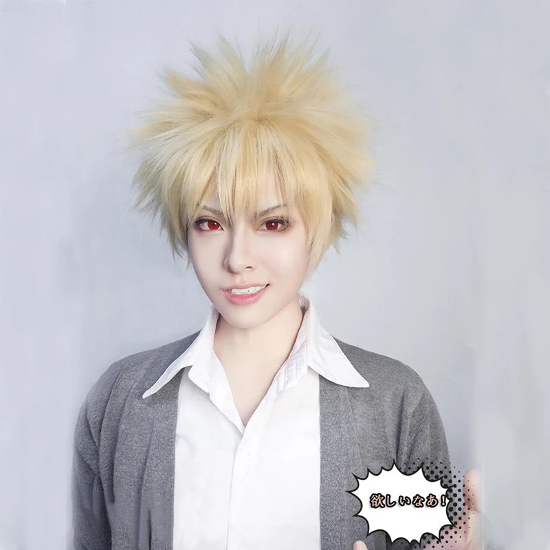 С героями из мультфильма Мой герой Академии Баку без Bakugou Katsuki Bakugo парики короткие