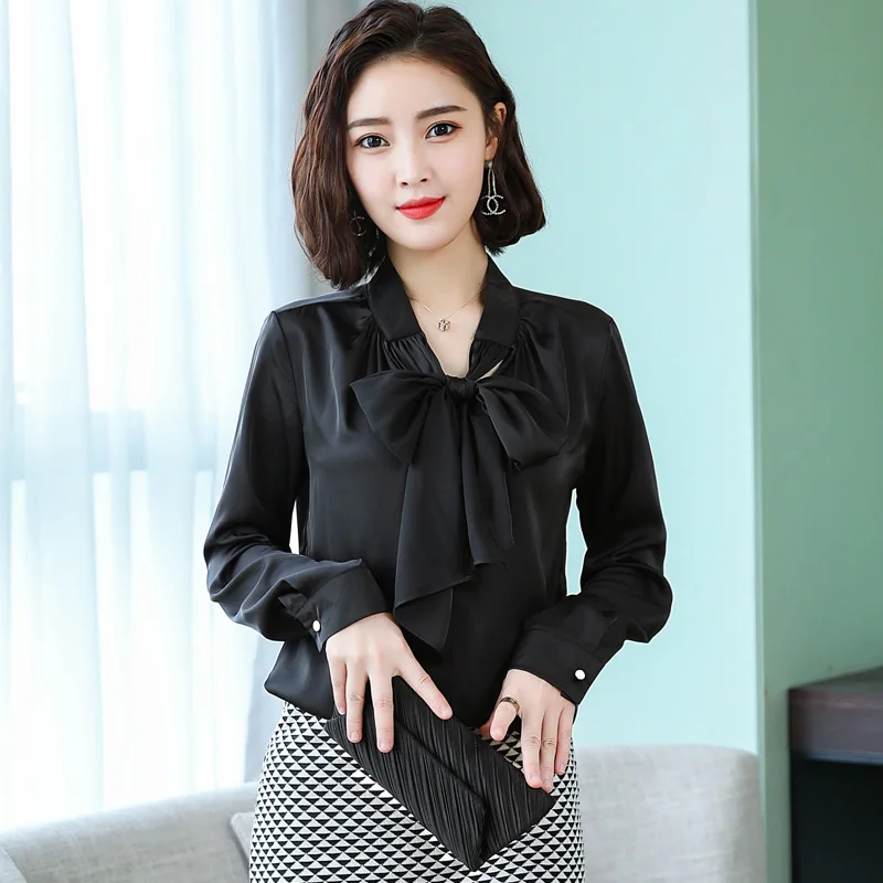Распродажа новые женские офисные рубашки элегантные высокого качества Шелковый