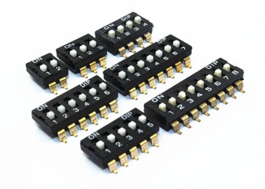 

10 шт./лот SMD SMT слайд-тип коммутационный модуль 2P 3P 4P 5P 6P 8P 2,54 мм позиционный путь DIP черный шаг переключатель черный защелкивающийся переключа...