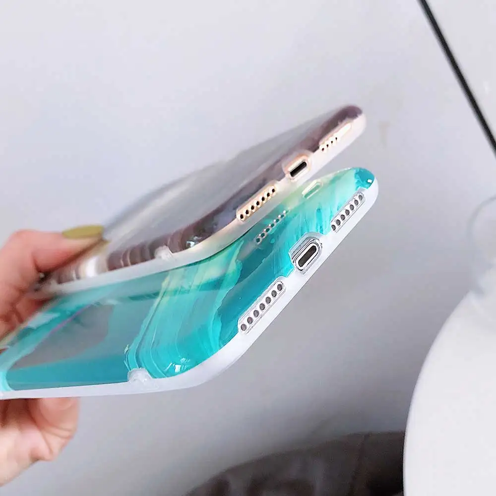 Чехол для телефона Boucho iphone 8 7 6 6S Plus Модный Цветной чехол под мрамор с морским дном