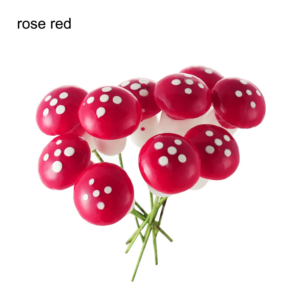 rose red 10/20 штук миниатюрные Искусственные Пены в горшках декор из растений мини-колонка в форме гриба Сделай Сам ремесленные украшения для домашнего сада Изделия из смолы мох украшения - Цвет: rose red
