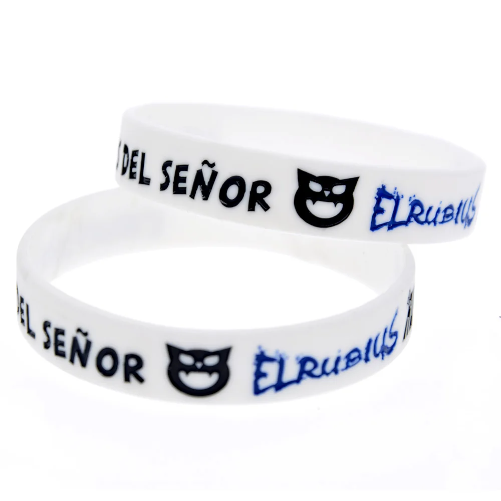 

1PC Elrubius Silicone Bracelet Ink Filled Color Youth Size White