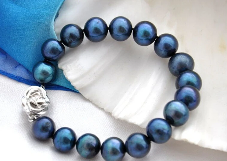 Hot sell -&gt@@ 0552 round black fresh water pearl bracelet -Top quality free shipping | Украшения и аксессуары