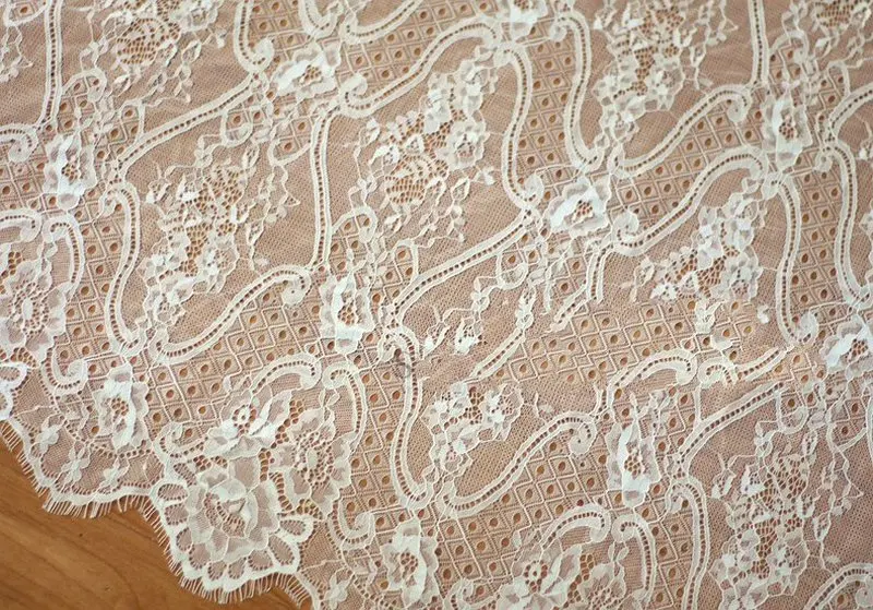 GLace 3M/Lot black and white European style eyelash lace fabric DIY wedding dress curtain table cloth TX580 | Дом и сад