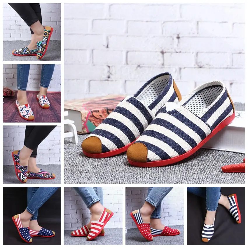 ASILETO парусиновые туфли женские слипоны эспадрильи на плоской подошве удобные