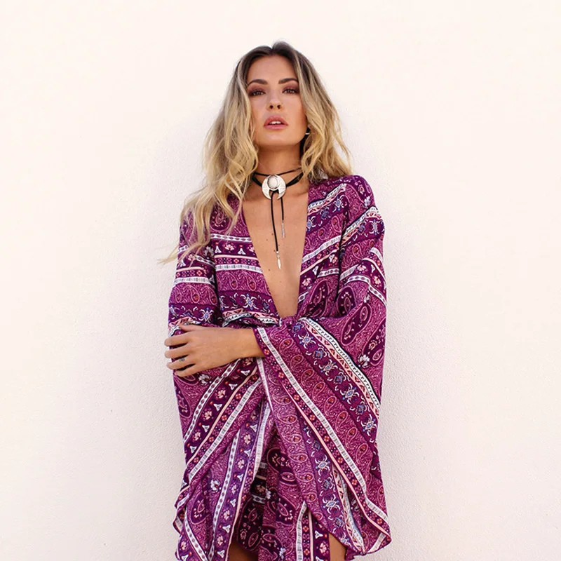 Женский пляжный комплект из 2 предметов двух шифоновый топ с длинными рукавами и