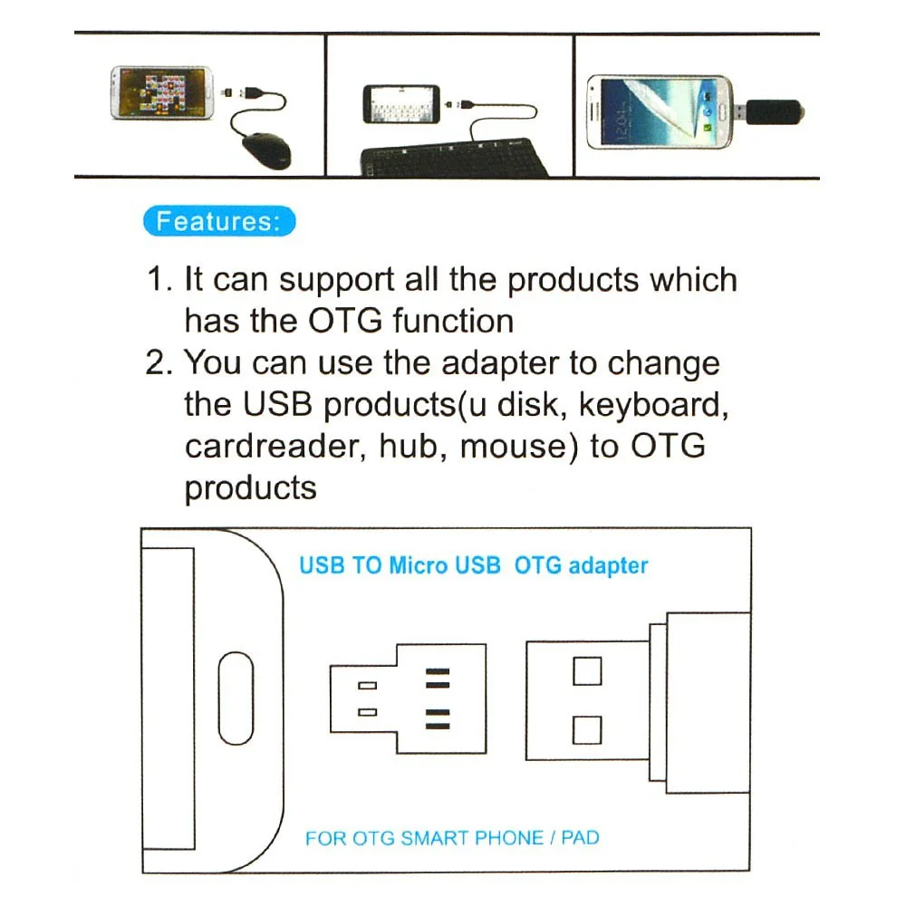 5 шт./лот Мини Портативный Micro USB к OTG адаптер конвертер флэш диск U драйвер для HTC