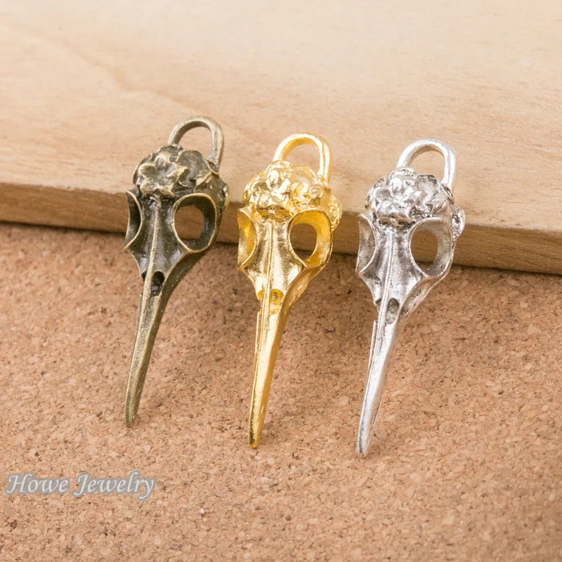 24 шт. подвеска в виде черепа и вороны из сплава|gothic charms|pendant jewelry findingsdiy charm |