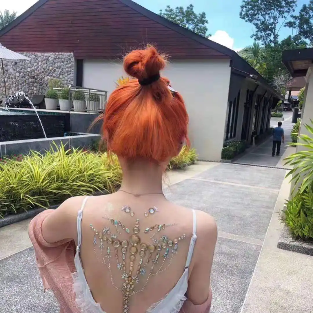 

Electric Music Festival Makeup Nightclub Back tatto Jewels Sticking Rubber Beauty Performance Dance Party Boby Temporary Tattoos