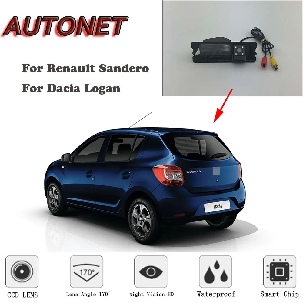 Камера заднего вида AUTONET HD с ночным видением для Renault Sandero / Dacia Logan Steppe 2012 ~ 2018