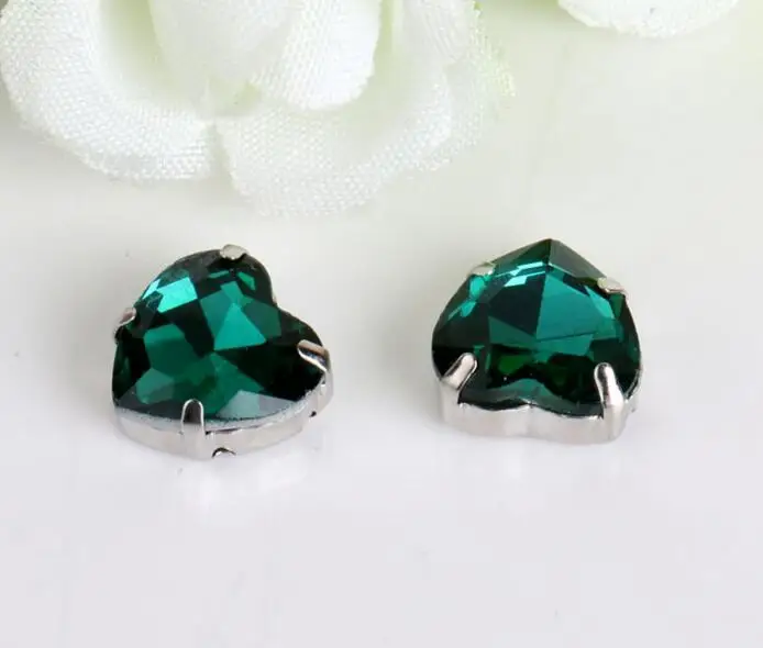 50 шт. 12 мм Bling он Книги по искусству коготь Кристалл Стразы DIY формы шить-на Crytal горный хрусталь для одежды Книги по искусству украшения, одежда для свадьбы - Цвет: Emerald