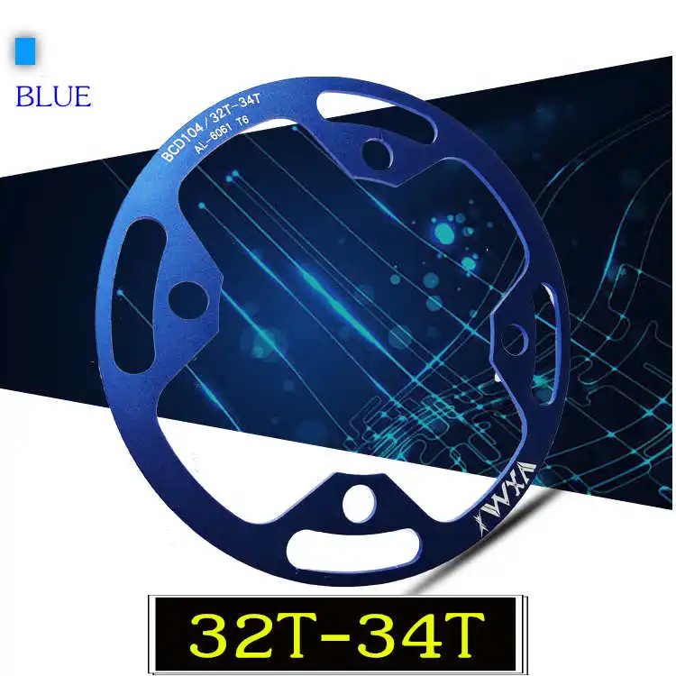 Blue 32T-34T VXM 32-42T MTB bike sprocket wheel protection plate bicycle wheel gear protection cover bike alloy sprocket cover bicycle Parts - Цвет: Blue 32T-34T