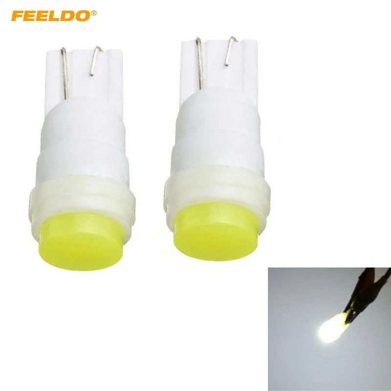 FEELDO 2 шт. белый DC12V T10 194 W5W COB керамический корпус 1 5 Вт Автомобильный интерьер
