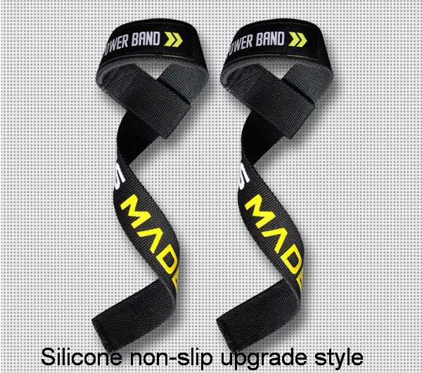 Silicone non-slip 1 пара анти-скольжения фитнес-запястье гвардии обертывания Crossfit Спорт браслет веса рук лямки тренажерный зал для гантели штанга фиксатор запястья бинты кистевые - Цвет: Silicone non-slip