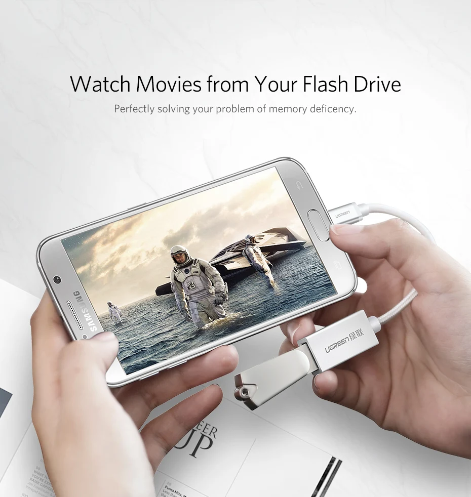 Ugreen OTG кабель Micro USB OTG адаптер для samsung Galaxy XIAOMI HUAWEI Micro USB OTG Android планшет кабель для мобильного телефона OTG USB